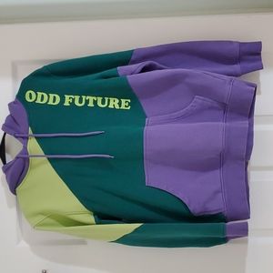 ODD FUTURE Mens Diagonal Colorblock Hoodie Size S